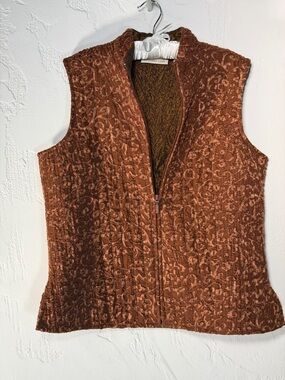 Coldwater Creek Metallic Bronze Textured Vest -medium